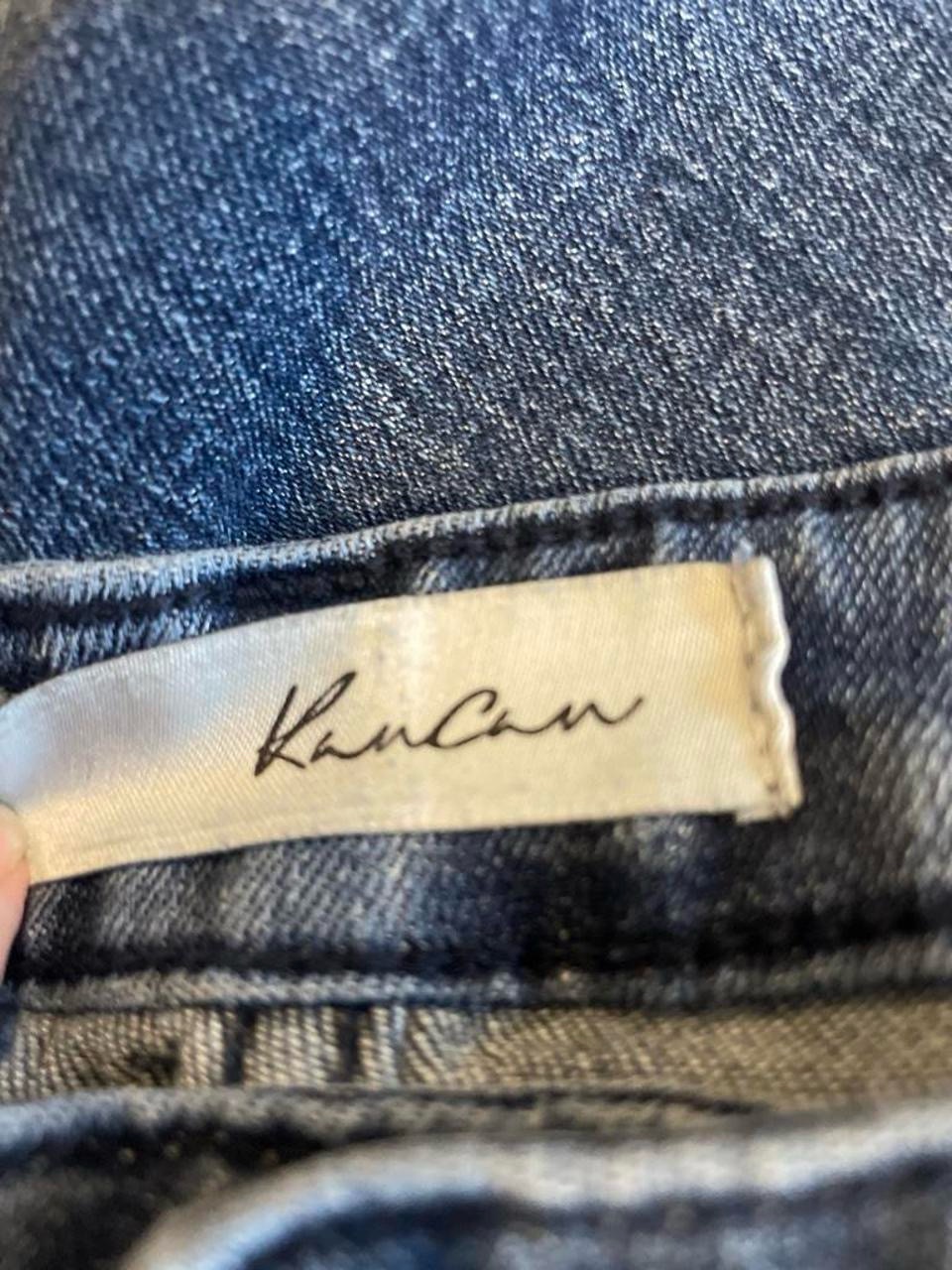 Kancan Dark Wash Flare Jeans In Faded Black-Blue — image 4 of 6